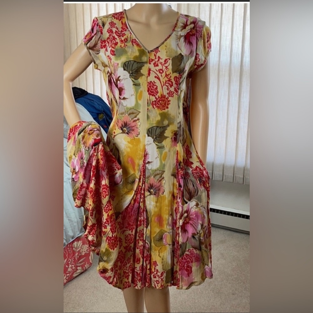 Vintage Bila boho dress w/panels in flare skirt S NWOT